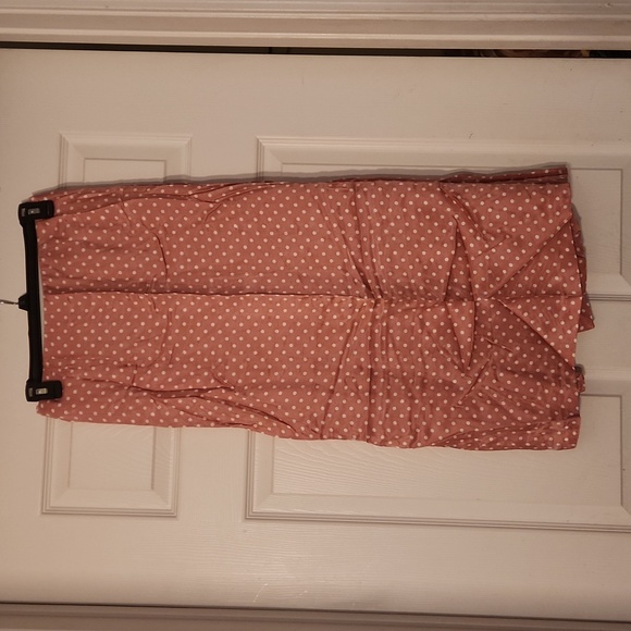 Zara Soft Pink Polka Dot Slit Skirt - Picture 5 of 5